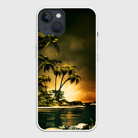 Чехол для iPhone 13 с принтом РАЙСКИЙ ОСТРОВ в Курске,  |  | summer | tropic | жара | летний | лето | отдых | пальмы | природа | текстура | тропикано | тропики