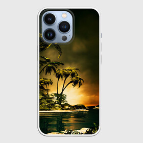 Чехол для iPhone 13 Pro с принтом РАЙСКИЙ ОСТРОВ в Курске,  |  | summer | tropic | жара | летний | лето | отдых | пальмы | природа | текстура | тропикано | тропики