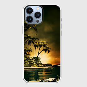 Чехол для iPhone 13 Pro Max с принтом РАЙСКИЙ ОСТРОВ в Курске,  |  | summer | tropic | жара | летний | лето | отдых | пальмы | природа | текстура | тропикано | тропики