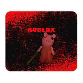 Коврик для мышки прямоугольный с принтом Roblox piggy/Свинка Пигги. в Курске, натуральный каучук | размер 230 х 185 мм; запечатка лицевой стороны | game | gamer | logo | minecraft | piggi | roblox | simulator | игра | конструктор | лого | пигги | свинья | симулятор | строительство | фигура