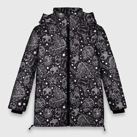 Женская зимняя куртка 3D с принтом Паттерн Ночной лес в Курске, верх — 100% полиэстер; подкладка — 100% полиэстер; утеплитель — 100% полиэстер | длина ниже бедра, силуэт Оверсайз. Есть воротник-стойка, отстегивающийся капюшон и ветрозащитная планка. 

Боковые карманы с листочкой на кнопках и внутренний карман на молнии | sollydiz | грибы | дуб | желуди | природа | растения | россия | север | ягоды