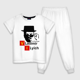 Детская пижама хлопок с принтом Ленин в Курске, 100% хлопок |  брюки и футболка прямого кроя, без карманов, на брюках мягкая резинка на поясе и по низу штанин
 | владимир ильич | коммунизм | коммунист | ленин | революция | россия | социализм | ссср