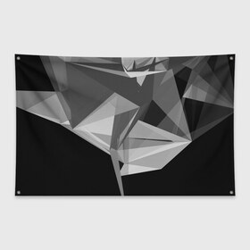 Флаг-баннер с принтом Camo - Black & White в Курске, 100% полиэстер | размер 67 х 109 см, плотность ткани — 95 г/м2; по краям флага есть четыре люверса для крепления | abstract | abstraction | color | geometry | polygon | polygonal | абстракция | геометрия | полигоны | психоделика