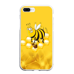 Чехол для iPhone 7Plus/8 Plus матовый с принтом Лето. Пчелы. Мед в Курске, Силикон | Область печати: задняя сторона чехла, без боковых панелей | 