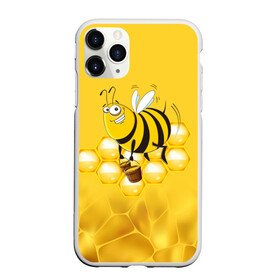 Чехол для iPhone 11 Pro Max матовый с принтом Лето. Пчелы. Мед в Курске, Силикон |  | лето | мед | насекомые | пчела | соты | улей
