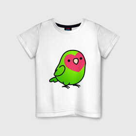 Детская футболка хлопок с принтом Папугай в Курске, 100% хлопок | круглый вырез горловины, полуприлегающий силуэт, длина до линии бедер | арт | волнистые попугайчики | волнистый попугай | животные | картинка | папуги | попугаи | попугайчики | птица | птицы | рисунок