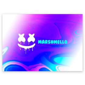 Поздравительная открытка с принтом MARSHMELLO / МАРШМЕЛЛОУ в Курске, 100% бумага | плотность бумаги 280 г/м2, матовая, на обратной стороне линовка и место для марки
 | Тематика изображения на принте: face | logo | marsh | marshmallow | marshmello | marshmelo | mello | smile | лицо | лого | маршмеллов | маршмеллоу | маршмеллу | маршмело | маршмелов | маршмелоу | маска | музыка | рожица | символ | смайл | улыбка