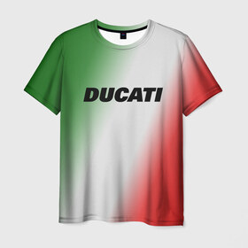 Мужская футболка 3D с принтом DUCATI в Курске, 100% полиэфир | прямой крой, круглый вырез горловины, длина до линии бедер | ducati | moto | дукати | мото | мотоспорт