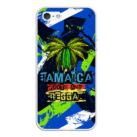 Чехол для iPhone 5/5S матовый с принтом Jamaica Roots and reggae в Курске, Силикон | Область печати: задняя сторона чехла, без боковых панелей | Тематика изображения на принте: jamaica | reggae | roots | летняя | лето | надпись | пальма | раста | регги | рэгги | текст | фраза | ямайка