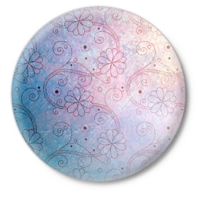 Значок с принтом Нежные цвета в Курске,  металл | круглая форма, металлическая застежка в виде булавки | арт | вектор | нежные цвета | переход цветов | плавный переход | рисунок | розовый | фиолетовый