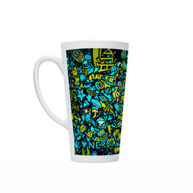 Кружка Латте с принтом Треш в Курске, Белая керамика | Объем 480 мл; Высота 150 мм; Диаметр 90 мм | Тематика изображения на принте: абстракция | большой | волны | геометрия | градиент | графен | графика | карбон | коллаж | кубизм | линии | линия | мозаика | палитра | поп | радуга | радужная | сетка | сеть | текстуры | точки