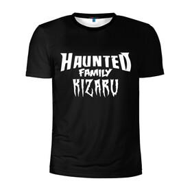 Мужская футболка 3D спортивная с принтом KIZARU HAUNTED FAMILY в Курске, 100% полиэстер с улучшенными характеристиками | приталенный силуэт, круглая горловина, широкие плечи, сужается к линии бедра | family | haunted | kizaru | кизару | фэмили | хаунтед