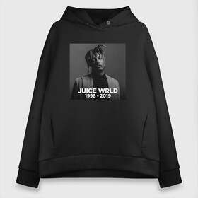 Женское худи Oversize хлопок с принтом JUICE WRLD R I P в Курске, френч-терри — 70% хлопок, 30% полиэстер. Мягкий теплый начес внутри —100% хлопок | боковые карманы, эластичные манжеты и нижняя кромка, капюшон на магнитной кнопке | die | jucie | juice | legends | never | wrld | ворлд | врлд | джус | джуси