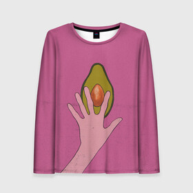 Женский лонгслив 3D с принтом avocado в Курске, 100% полиэстер | длинные рукава, круглый вырез горловины, полуприлегающий силуэт | vegan | веган | веганство | вегетарианец | вегетарианство | еда | зеленый | земля | зож | листья | мир | охрана | позиция | природа