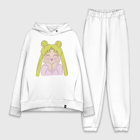 Женский костюм хлопок Oversize с принтом Sailor Moon в Курске,  |  | face | girl | sailor moon | sailormoon | девочка | лицо | мультяшка | сейлормун | сэйлор мун