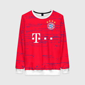 Женский свитшот 3D с принтом BAYERN MUNCHEN. в Курске, 100% полиэстер с мягким внутренним слоем | круглый вырез горловины, мягкая резинка на манжетах и поясе, свободная посадка по фигуре | fc | fc bayern munich | football | football club | sport | клуб германии | мюнхен | немецкий футбольный клуб | спорт | уефа | униформа | фирменные цвета | фк | футбол | футбольный клуб | футбольный клуб бавария