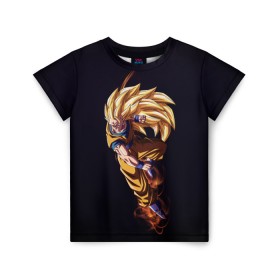 Детская футболка 3D с принтом Шар Дракона в Курске, 100% гипоаллергенный полиэфир | прямой крой, круглый вырез горловины, длина до линии бедер, чуть спущенное плечо, ткань немного тянется | dragon ball | аниме | веджета | драконий жемчуг | молнии | шар дракона