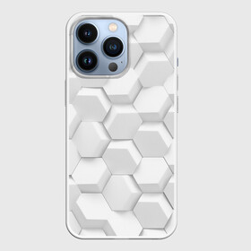 Чехол для iPhone 13 Pro с принтом 3D WHITE в Курске,  |  | Тематика изображения на принте: 3d кубики | 3д кубики | sport | абстракция | брызги | краска | кубики | линии | паттерн | спорт | спортивная | спортивный стиль | стиль | текстуры | тренировка | узор