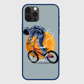 Чехол для iPhone 12 Pro с принтом Космический велосипедист (Z) в Курске, силикон | область печати: задняя сторона чехла, без боковых панелей | Тематика изображения на принте: bicycle | bicyclist | bike | biker | bmx | cycle | galaxy | moon | rider | space | stars | байкер | бмх | вело | велогонщик | велосепедист | велосипед | велоспорт | гонщик | космос | луна