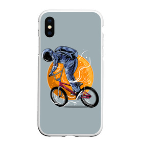Чехол для iPhone XS Max матовый с принтом Космический велосипедист (Z) в Курске, Силикон | Область печати: задняя сторона чехла, без боковых панелей | Тематика изображения на принте: bicycle | bicyclist | bike | biker | bmx | cycle | galaxy | moon | rider | space | stars | байкер | бмх | вело | велогонщик | велосепедист | велосипед | велоспорт | гонщик | космос | луна