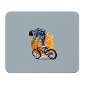 Коврик для мышки прямоугольный с принтом Космический велосипедист (Z) в Курске, натуральный каучук | размер 230 х 185 мм; запечатка лицевой стороны | bicycle | bicyclist | bike | biker | bmx | cycle | galaxy | moon | rider | space | stars | байкер | бмх | вело | велогонщик | велосепедист | велосипед | велоспорт | гонщик | космос | луна