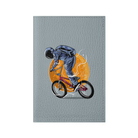 Обложка для паспорта матовая кожа с принтом Космический велосипедист (Z) в Курске, натуральная матовая кожа | размер 19,3 х 13,7 см; прозрачные пластиковые крепления | Тематика изображения на принте: bicycle | bicyclist | bike | biker | bmx | cycle | galaxy | moon | rider | space | stars | байкер | бмх | вело | велогонщик | велосепедист | велосипед | велоспорт | гонщик | космос | луна