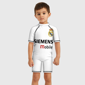 Детский купальный костюм 3D с принтом Рауль Реал Мадрид в Курске, Полиэстер 85%, Спандекс 15% | застежка на молнии на спине | 7 | raul | real madrid | испанский футбольный клуб | ла лига | легенда реала | логотип реала | нападающий | номер 7 | рауль | реал мадрид | сименс мобайл | эмблема реала