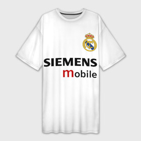 Платье-футболка 3D с принтом Рауль Реал Мадрид в Курске,  |  | 7 | raul | real madrid | испанский футбольный клуб | ла лига | легенда реала | логотип реала | нападающий | номер 7 | рауль | реал мадрид | сименс мобайл | эмблема реала
