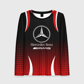 Женский лонгслив 3D с принтом Mercedes-Benz в Курске, 100% полиэстер | длинные рукава, круглый вырез горловины, полуприлегающий силуэт | amg | mercedes | mercedes значок | mercedes лого | mercedes марка | амг | бенц | лого автомобиля | логотип мерседес | мерин | мерс | мерседес | мерседес бенз | мерседес лого | мерседес эмблема