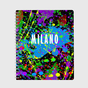 Тетрадь с принтом Milano в Курске, 100% бумага | 48 листов, плотность листов — 60 г/м2, плотность картонной обложки — 250 г/м2. Листы скреплены сбоку удобной пружинной спиралью. Уголки страниц и обложки скругленные. Цвет линий — светло-серый
 | fashion | italy | milano | paint | vanguard | авангард | италия | краска | милан | мода | надпись | текст | фраза