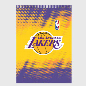 Скетчбук с принтом Los Angeles Lakers в Курске, 100% бумага
 | 48 листов, плотность листов — 100 г/м2, плотность картонной обложки — 250 г/м2. Листы скреплены сверху удобной пружинной спиралью | Тематика изображения на принте: basketball | game | lakers | los angeles | los angeles lakers | nba | sport | баскетбол | игра | лейкерс | лос анджелес | лос анджелес лейкерс | нба | спорт