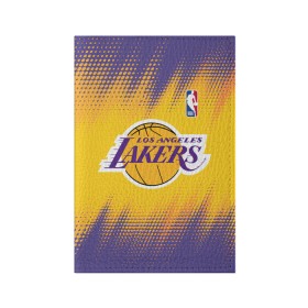 Обложка для паспорта матовая кожа с принтом Los Angeles Lakers в Курске, натуральная матовая кожа | размер 19,3 х 13,7 см; прозрачные пластиковые крепления | basketball | game | lakers | los angeles | los angeles lakers | nba | sport | баскетбол | игра | лейкерс | лос анджелес | лос анджелес лейкерс | нба | спорт