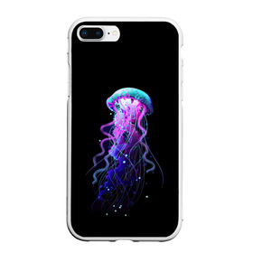 Чехол для iPhone 7Plus/8 Plus матовый с принтом Jellyfish в Курске, Силикон | Область печати: задняя сторона чехла, без боковых панелей | art | black. neon | jellyfish | медуза