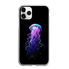 Чехол для iPhone 11 Pro Max матовый с принтом Jellyfish в Курске, Силикон |  | art | black. neon | jellyfish | медуза