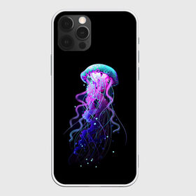 Чехол для iPhone 12 Pro Max с принтом Jellyfish в Курске, Силикон |  | Тематика изображения на принте: art | black. neon | jellyfish | медуза