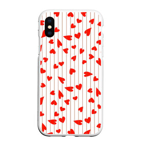 Чехол для iPhone XS Max матовый с принтом Просто сердечки в Курске, Силикон | Область печати: задняя сторона чехла, без боковых панелей | Тематика изображения на принте: heart | hearts | lines | red | в | забавные | красные | линии | любовь | полоску | полосы | прикольные | рисунки | сердечки | сердце