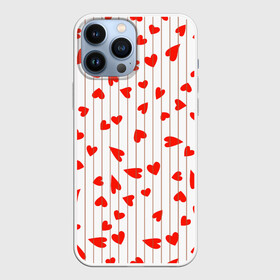 Чехол для iPhone 13 Pro Max с принтом Просто сердечки в Курске,  |  | Тематика изображения на принте: heart | hearts | lines | red | в | забавные | красные | линии | любовь | полоску | полосы | прикольные | рисунки | сердечки | сердце