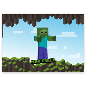 Поздравительная открытка с принтом Minecraft в Курске, 100% бумага | плотность бумаги 280 г/м2, матовая, на обратной стороне линовка и место для марки
 | minecraft | копатель | кубики | майкрафт | майнкрафт | мморг | мультиплеер | пиксели | пиксельная игра | развивающая игра | рпг | строительство | стройка