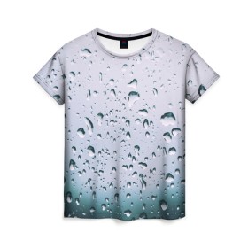 Женская футболка 3D с принтом Капли окно стекло дождь серо в Курске, 100% полиэфир ( синтетическое хлопкоподобное полотно) | прямой крой, круглый вырез горловины, длина до линии бедер | абстракция | блики | боке | брызги | вечер | вода | градиент | дача | дождь | капли | капли на стекле | лес | лето | мрачно | окно | природа | роса | свет | силуэты | симметрия | текстура | темный | фото
