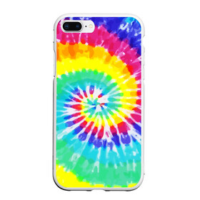 Чехол для iPhone 7Plus/8 Plus матовый с принтом TIE-DYE СТЕНА в Курске, Силикон | Область печати: задняя сторона чехла, без боковых панелей | abstract | abstraction | color | geometry | paitnt | psy | абстракция | геометрия | краски | неоновые | психоделика