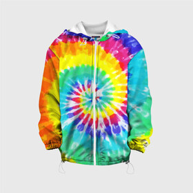 Детская куртка 3D с принтом TIE-DYE СТЕНА в Курске, 100% полиэстер | застежка — молния, подол и капюшон оформлены резинкой с фиксаторами, по бокам — два кармана без застежек, один потайной карман на груди, плотность верхнего слоя — 90 г/м2; плотность флисового подклада — 260 г/м2 | Тематика изображения на принте: abstract | abstraction | color | geometry | paitnt | psy | абстракция | геометрия | краски | неоновые | психоделика