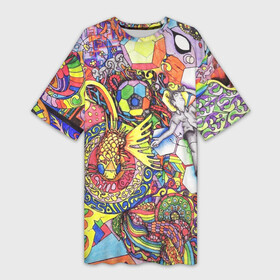 Платье-футболка 3D с принтом ПСИХОДЕЛИКА   PSYHODELICA в Курске,  |  | Тематика изображения на принте: abstract | abstraction | color | geometry | paitnt | psy | абстракция | геометрия | краски | неоновые | психоделика