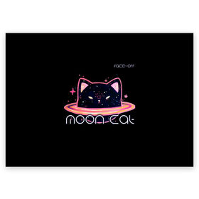 Поздравительная открытка с принтом Face Off- Moon cat в Курске, 100% бумага | плотность бумаги 280 г/м2, матовая, на обратной стороне линовка и место для марки
 | Тематика изображения на принте: cat | face off | moon cat | кот | луна