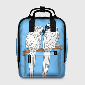 Женский рюкзак 3D с принтом Белые попугаи в Курске, 100% полиэстер | лямки с регулируемой длиной, сверху ручки, чтобы рюкзак нести как сумку. Основное отделение закрывается на молнию, как и внешний карман. Внутри два дополнительных кармана, один из которых закрывается на молнию. По бокам два дополнительных кармашка, куда поместится маленькая бутылочка
 | bird | parrot | tropical | wings | азия | ара | джунгли | дикие | животные | клюв | крылья | латинская | летние | лето | небесный | острова | отдых | пальмы | перья | попугаи | попугай | птица | птичка | райские | тропики