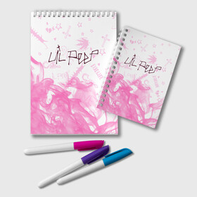 Блокнот с принтом LIL PEEP ЛИЛ ПИП в Курске, 100% бумага | 48 листов, плотность листов — 60 г/м2, плотность картонной обложки — 250 г/м2. Листы скреплены удобной пружинной спиралью. Цвет линий — светло-серый
 | beautiful | daddy | heart | life | lil | lilpeep | music | peep | rap | rapper | rip | tattoo | лил | лилпип | литл | лого | музыка | папочка | пип | рип | рожица | рэп | рэпер | рэперы | сердечко | сердце | символ | тату | татуировки
