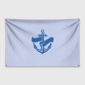 Флаг-баннер с принтом Якорь(ВМФ) в Курске, 100% полиэстер | размер 67 х 109 см, плотность ткани — 95 г/м2; по краям флага есть четыре люверса для крепления | вмф | военно морской флот | день вмф | корабли | море | праздник вмф