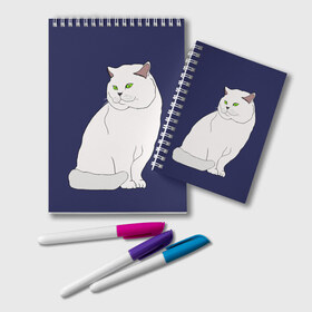 Блокнот с принтом Белый британский котик в Курске, 100% бумага | 48 листов, плотность листов — 60 г/м2, плотность картонной обложки — 250 г/м2. Листы скреплены удобной пружинной спиралью. Цвет линий — светло-серый
 | Тематика изображения на принте: cat | cute | kitten | meow | британец | британский | взгляд | друзья | животные | зверек | зверюшки | каваи | киска | котенок | котик | коты | котята | кошак | кошечки | кошки | лапы | милые | мордочка | мяу | няшные