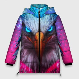 Женская зимняя куртка 3D с принтом Взгляд орла (Eagle gaze) в Курске, верх — 100% полиэстер; подкладка — 100% полиэстер; утеплитель — 100% полиэстер | длина ниже бедра, силуэт Оверсайз. Есть воротник-стойка, отстегивающийся капюшон и ветрозащитная планка. 

Боковые карманы с листочкой на кнопках и внутренний карман на молнии | альтаир | америка | белгород | беркут | взгляд | герб | глаз | глаза | гнездо | город | дальнозоркость | зоркость | клюв | крыло | крылья | лира | монета | монтана | небо | нос | ореол | орлов | перо | полёт