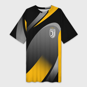 Платье-футболка 3D с принтом Juventus Uniform в Курске,  |  | fc | football | fotball club | juventus | juventus uniform | sport | спорт | спортивные | униформа | фирменые цвета | фк | футбол | футбольный клуб | ювентус | ювентус униформа