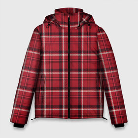 Мужская зимняя куртка 3D с принтом Красная клеточка в Курске, верх — 100% полиэстер; подкладка — 100% полиэстер; утеплитель — 100% полиэстер | длина ниже бедра, свободный силуэт Оверсайз. Есть воротник-стойка, отстегивающийся капюшон и ветрозащитная планка. 

Боковые карманы с листочкой на кнопках и внутренний карман на молнии. | в клетку | в клеточку | джентльмены | клетка | клеточка | клетчатая | клетчатый | костюм тренера | красная клетка | красная клеточка | тренер | тренер джентльмены